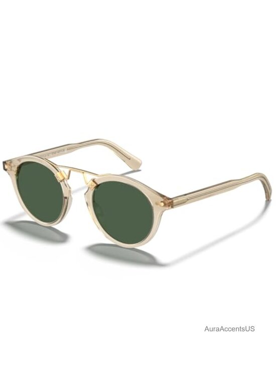 Retro Round Acetate Polarized Sunglasses UV Protection for Women main image 4